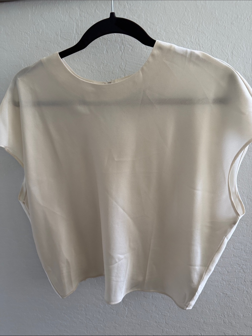 Banana Republic Cream Boxy Cap-Sleeve Top
